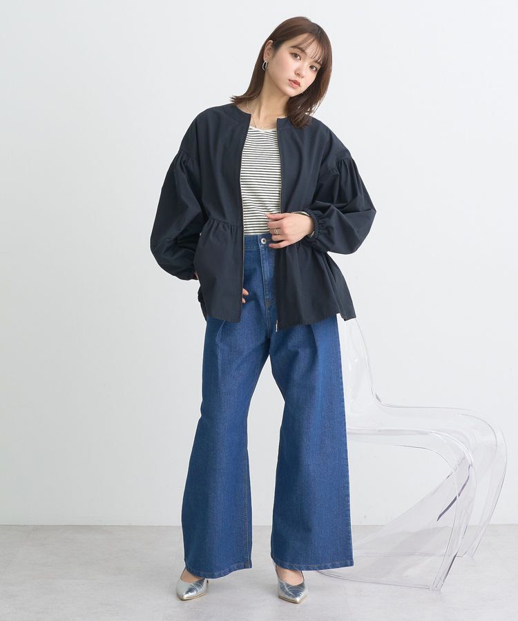 earth music&ecology「撥水ペプラムジップブルゾン」|ブルゾン・スタジャン|