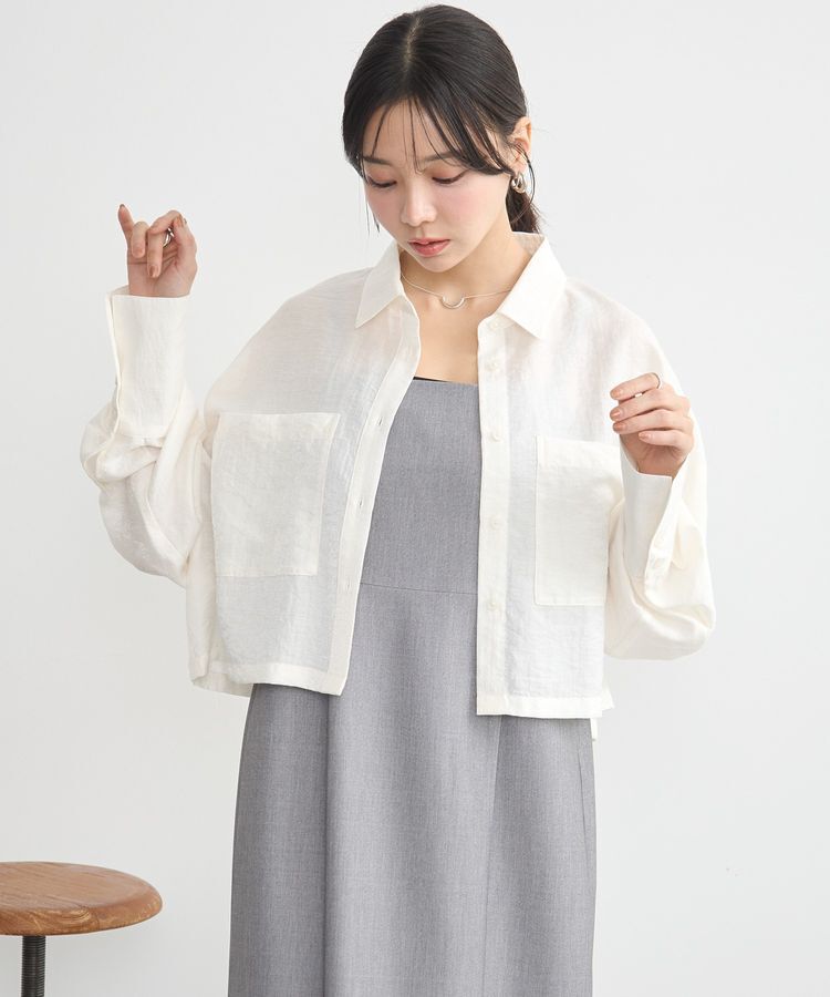 earth music&ecology「Wポケットショートシャツ」|シャツ・ブラウス|Off White