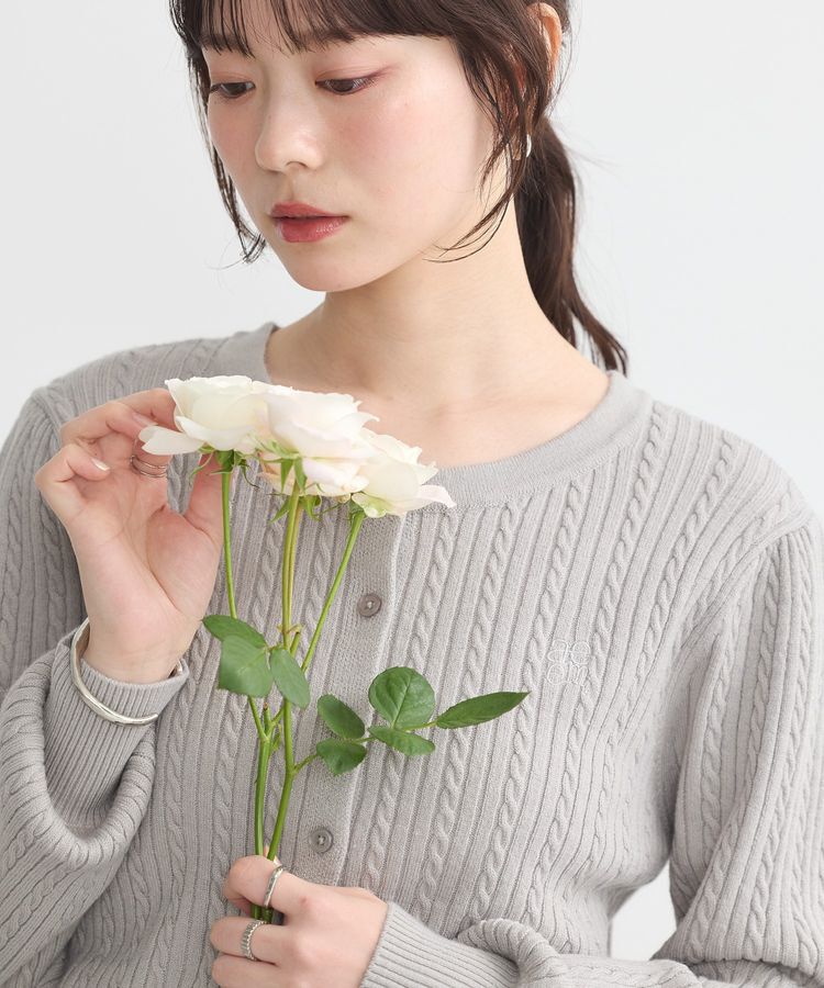 earth music&ecology「ミニケーブルコンパクトカーディガン」|カーディガン|