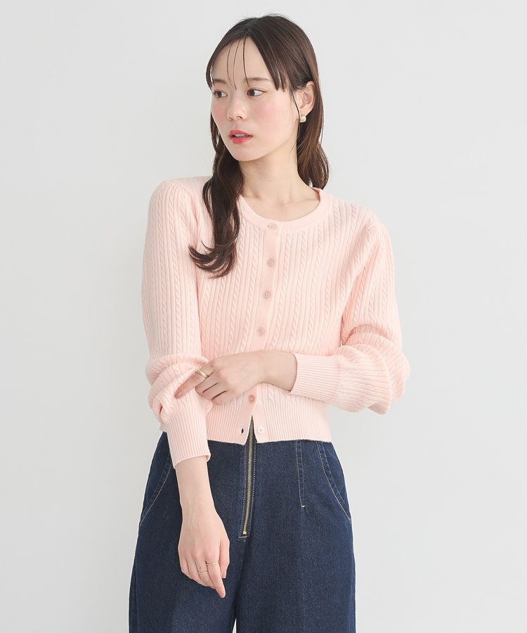 earth music&ecology「ミニケーブルコンパクトカーディガン」|カーディガン|