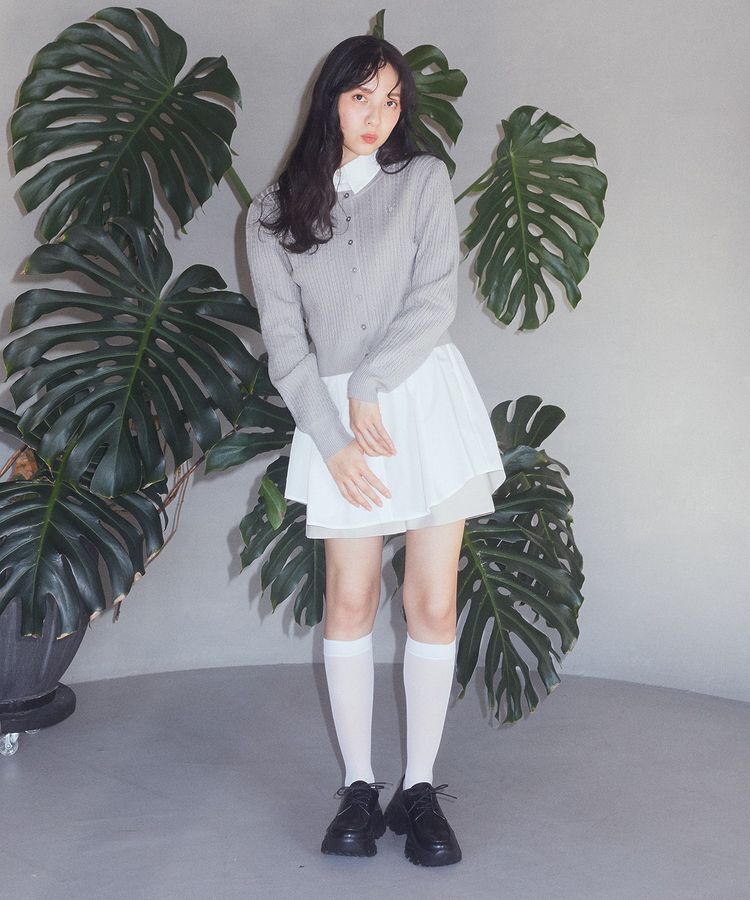 earth music&ecology「ミニケーブルコンパクトカーディガン」|カーディガン|