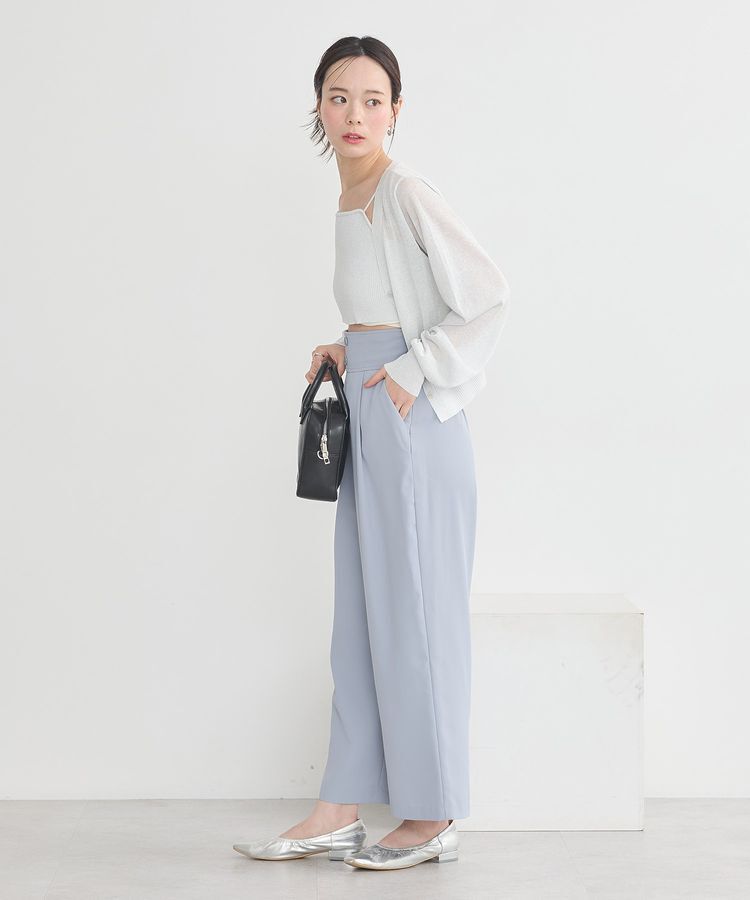 earth music&ecology「シアーラメVネックカーディガン」|カーディガン|