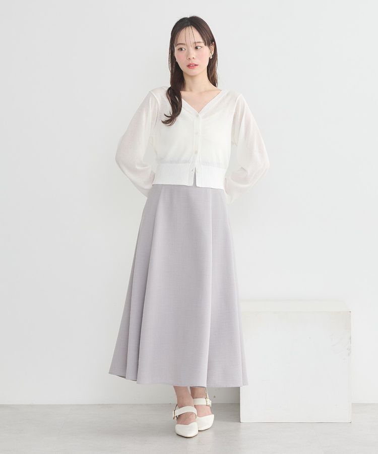 earth music&ecology「シアーラメVネックカーディガン」|カーディガン|