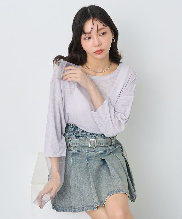 earth music&ecology「ラメシアースリーブプルオーバー」|Tシャツ・カットソー|