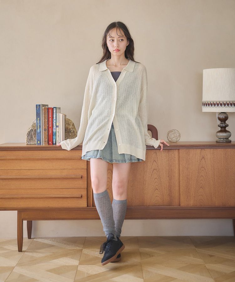 earth music&ecology「スキッパールーズカーディガン」|カーディガン|