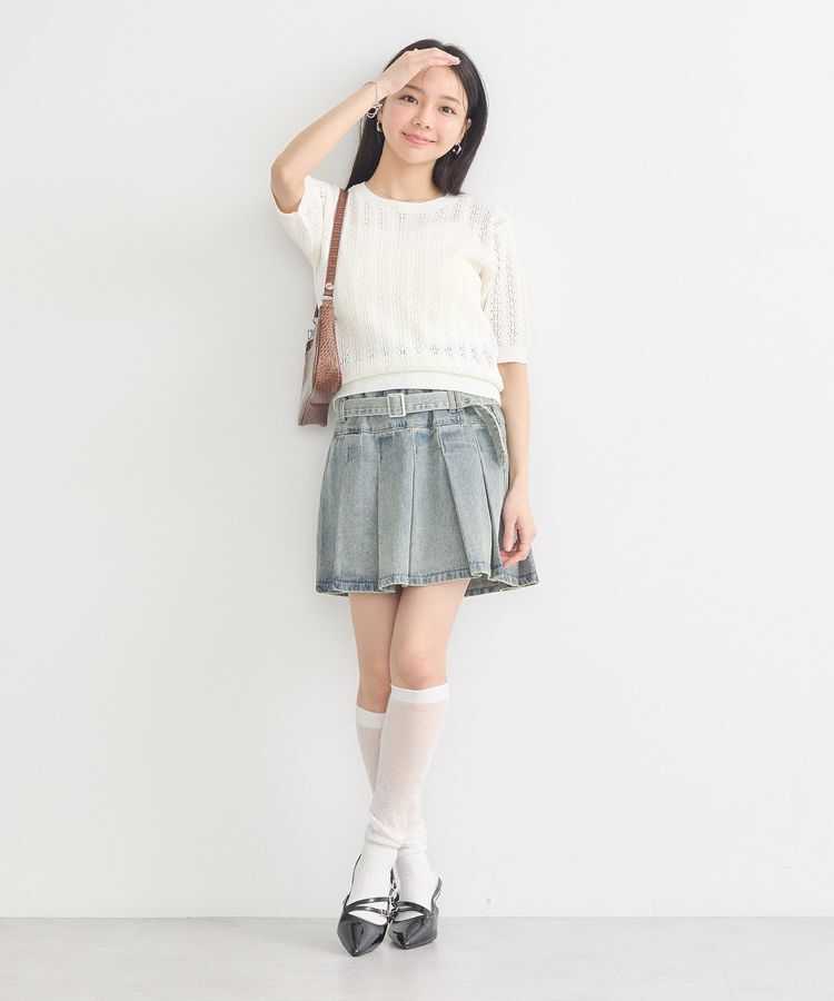 earth music&ecology「透かしニットプルオーバー」|ニット・セーター|