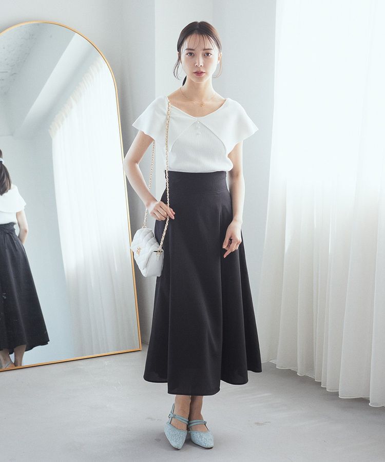 earth music&ecology「ビッグカラーノースリニットトップス」|ニット・セーター|