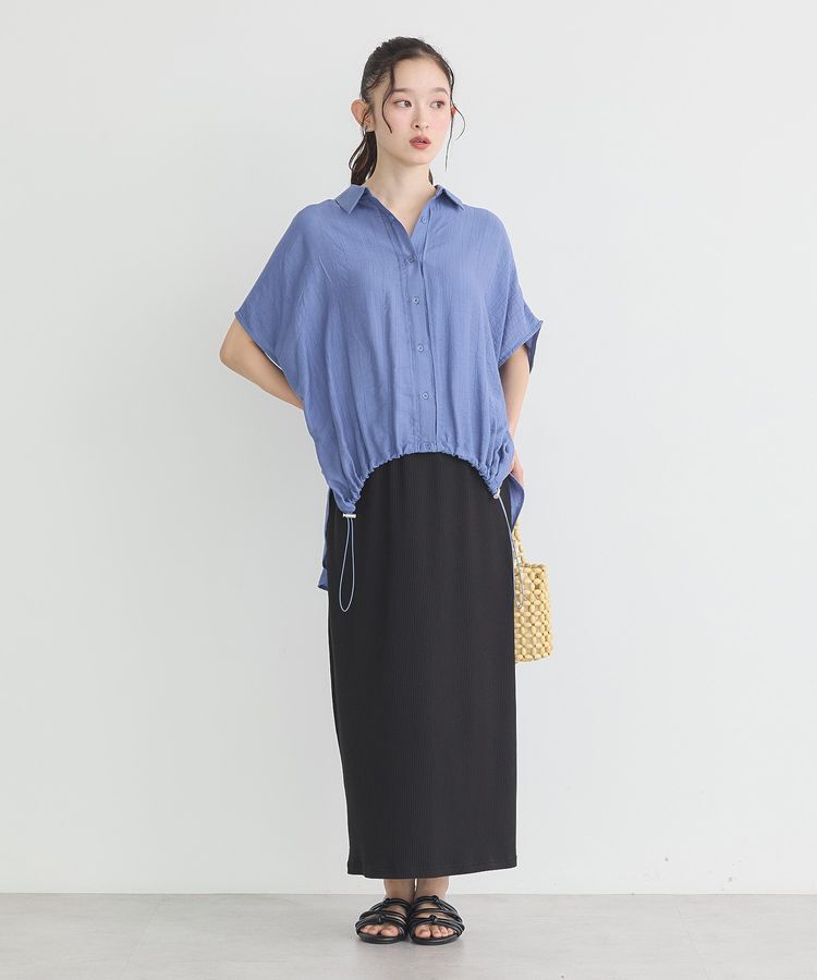 earth music&ecology「裾ドロストフレンチスリーブシャツ」|シャツ・ブラウス|