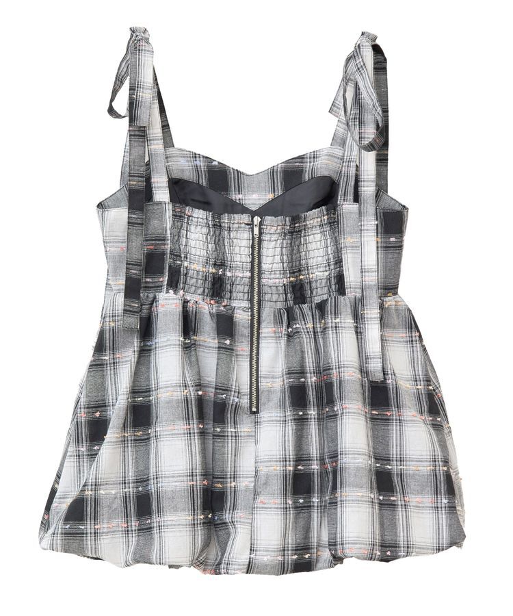 earth music&ecology「チェックパターンバルーンキャミビスチェ」|ベスト・ジレ|