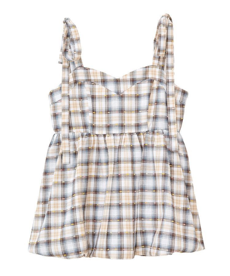 earth music&ecology「チェックパターンバルーンキャミビスチェ」|ベスト・ジレ|