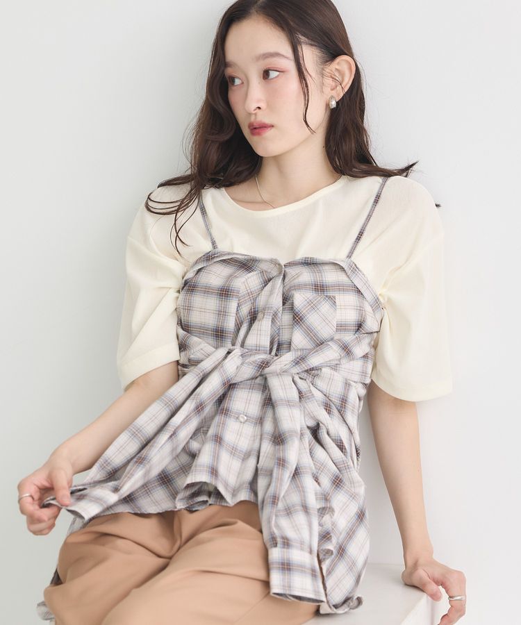 earth music&ecology「マルチウェイチェックシャツ」|シャツ・ブラウス|チェックベージュ