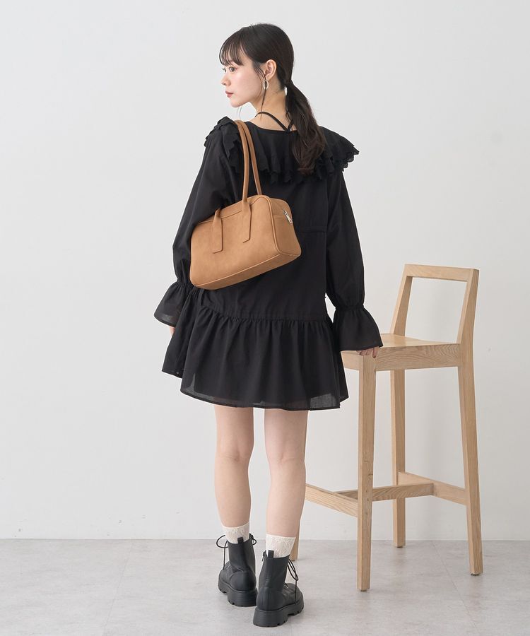 earth music&ecology「サイドリボンラッフルミニワンピース」|ワンピース|
