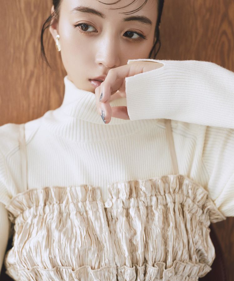 earth music&ecology「レンチング(TM)エコヴェロ(TM)(リブタートル)」|ニット・セーター|