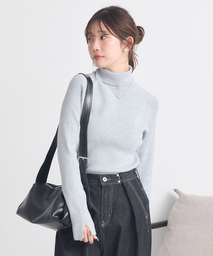 earth music&ecology「レンチング(TM)エコヴェロ(TM)(リブタートル)」|ニット・セーター|