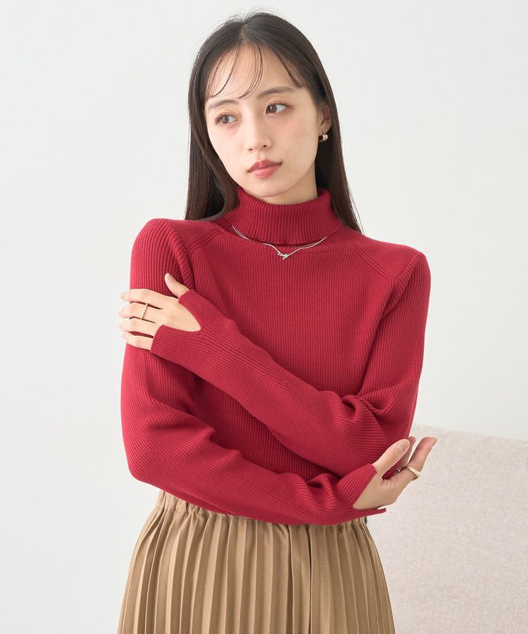 earth music&ecology「レンチング(TM)エコヴェロ(TM)(リブタートル)」|ニット・セーター|