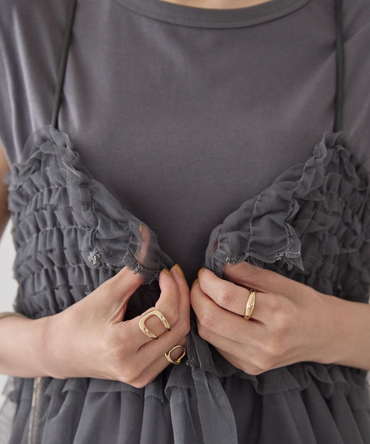 AMERICAN HOLIC「【2点セット】チュールキャミ+ノースリーブT」|Tシャツ・カットソー|