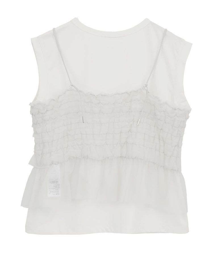 AMERICAN HOLIC「【2点セット】チュールキャミ+ノースリーブT」|Tシャツ・カットソー|