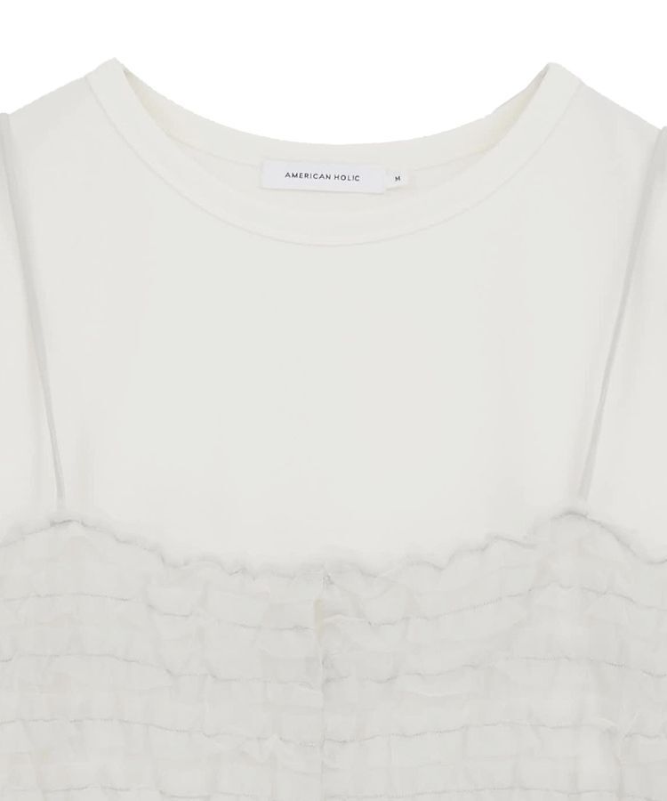 AMERICAN HOLIC「【2点セット】チュールキャミ+ノースリーブT」|Tシャツ・カットソー|