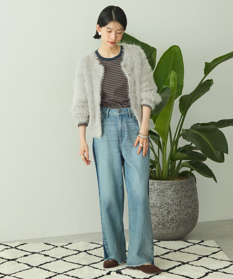 AMERICAN HOLIC「シャギーニットクルーネックカーディガン」|カーディガン|