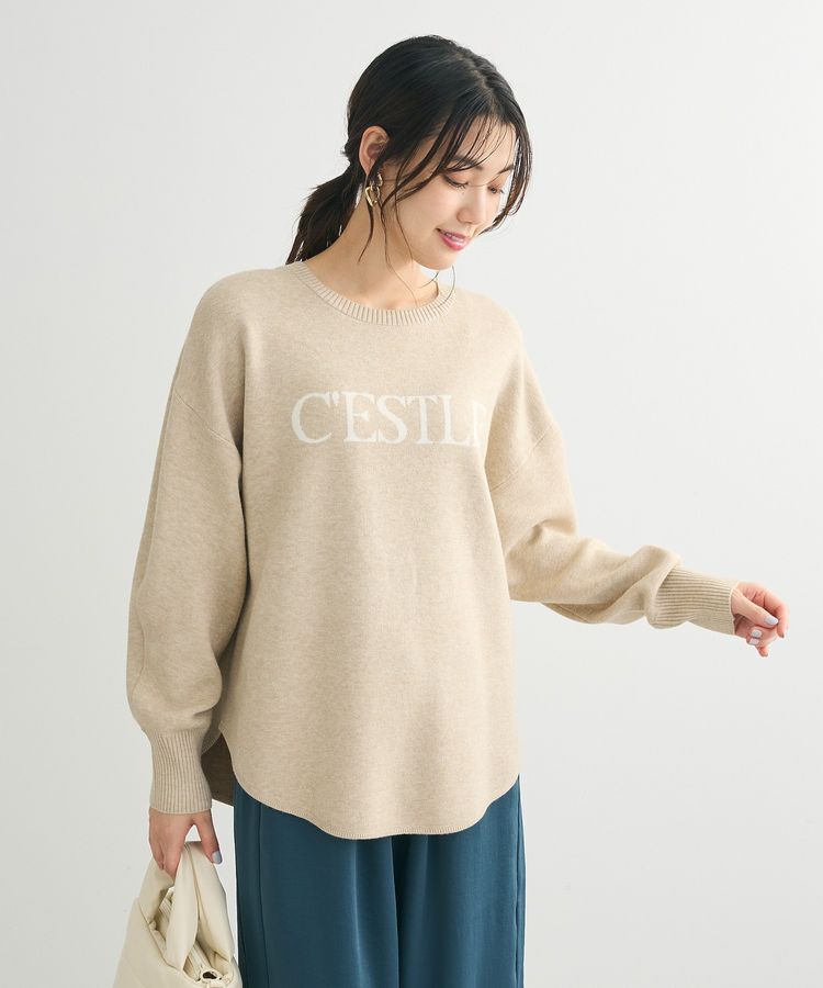 Green Parks「もちやわロゴニットプルオーバー」|ニット・セーター|Beige