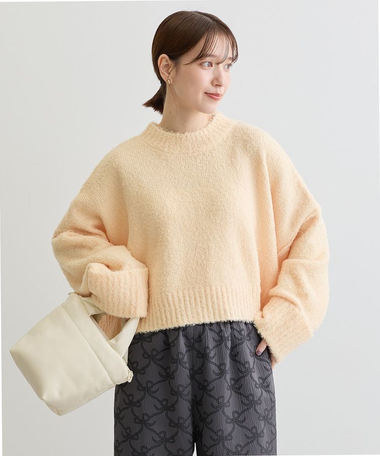 Green Parks「・Petit Fleur ブークレワイドニット」|ニット・セーター|Yellow