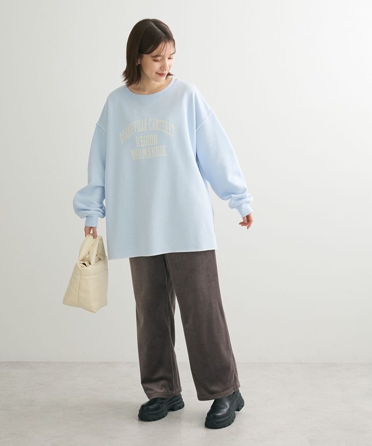 Green Parks「裏起毛配色ステッチロゴチュニック」|スウェット・ジャージ|