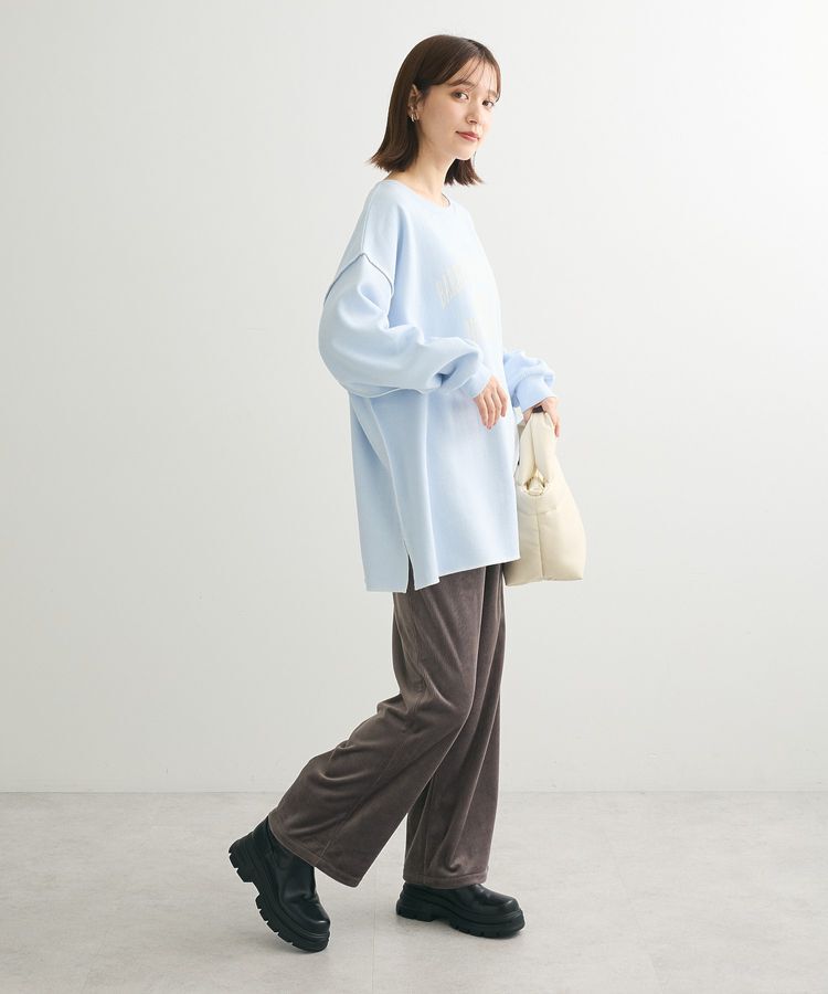 Green Parks「裏起毛配色ステッチロゴチュニック」|スウェット・ジャージ|