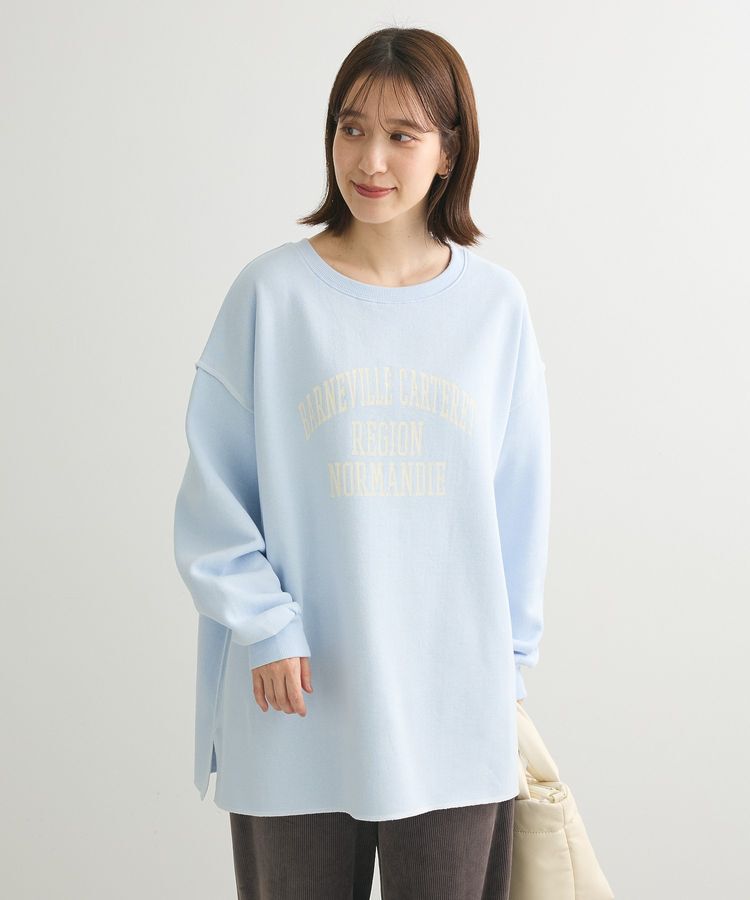 Green Parks「裏起毛配色ステッチロゴチュニック」|スウェット・ジャージ|