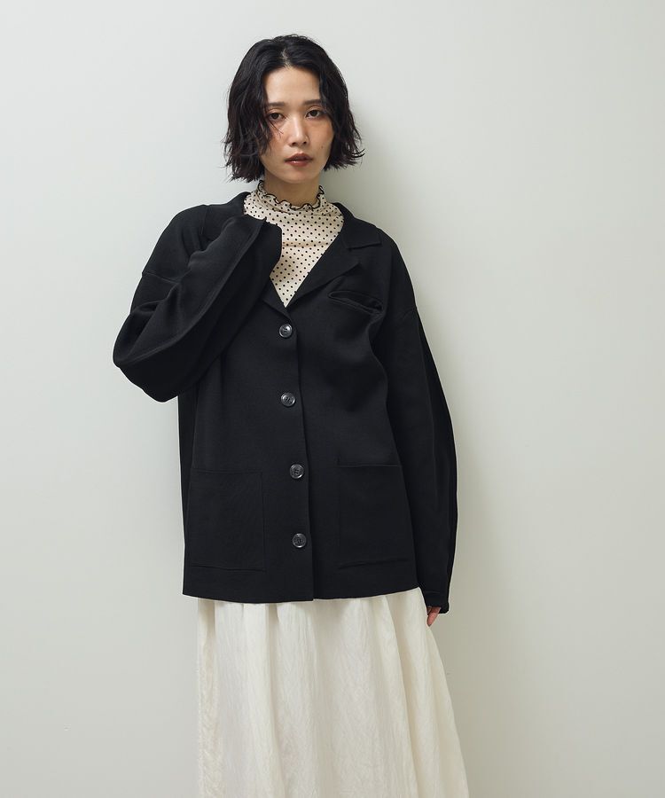 Green Parks「・ELENCARE DUE ニットシングルジャケット」|カーディガン|Black