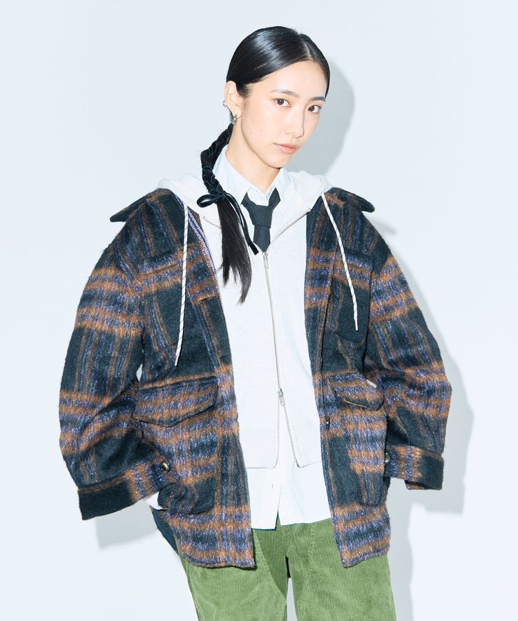 Green Parks「■WITH KURUMI NAKATA チェックジャケット」|テーラードジャケット|Black