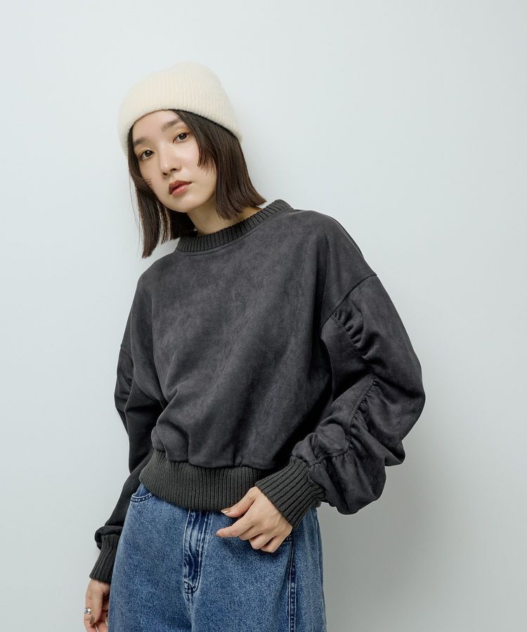 Green Parks「・ELENCARE DUE スエードポンチプルオーバー」|Tシャツ・カットソー|Charcoal Gray