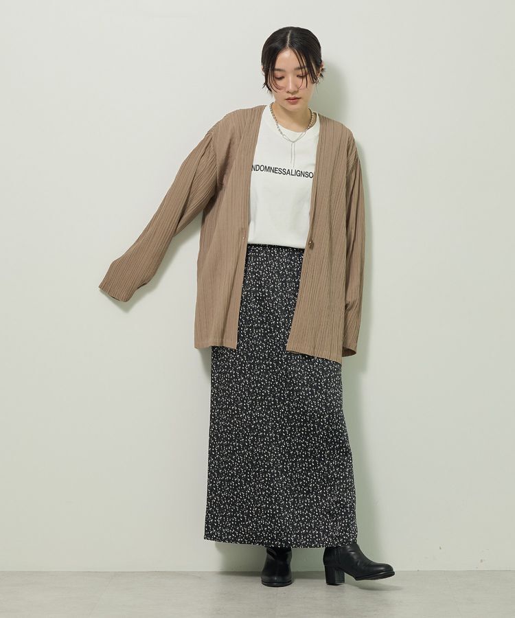 Green Parks「すっきり見えシルエットサテンナロースカート」|タイト|