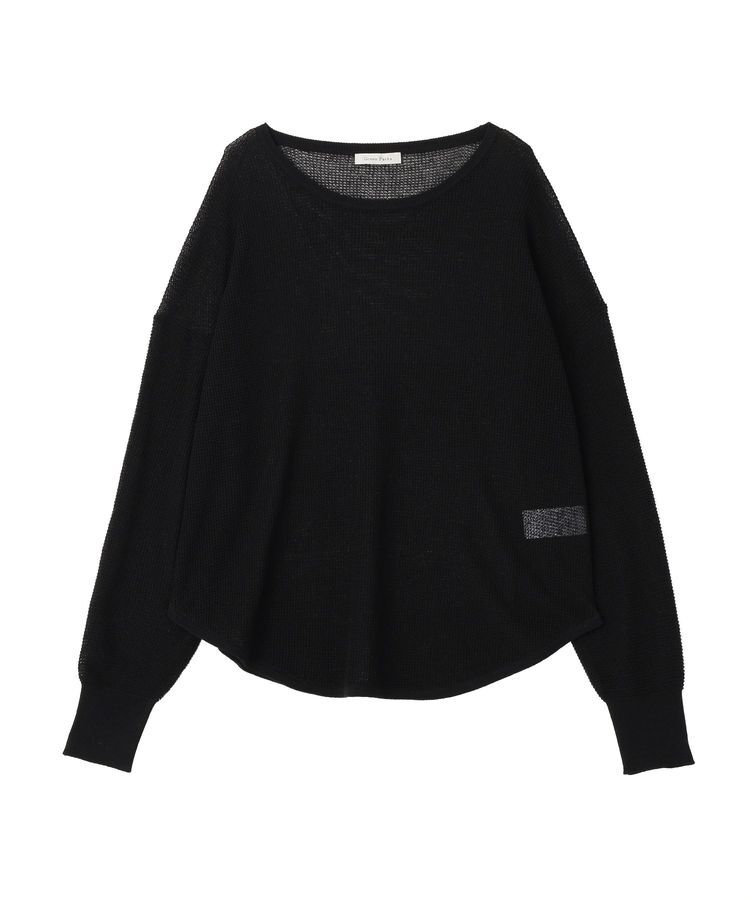 Green Parks「シアーニットプルオーバー」|ニット・セーター|Black