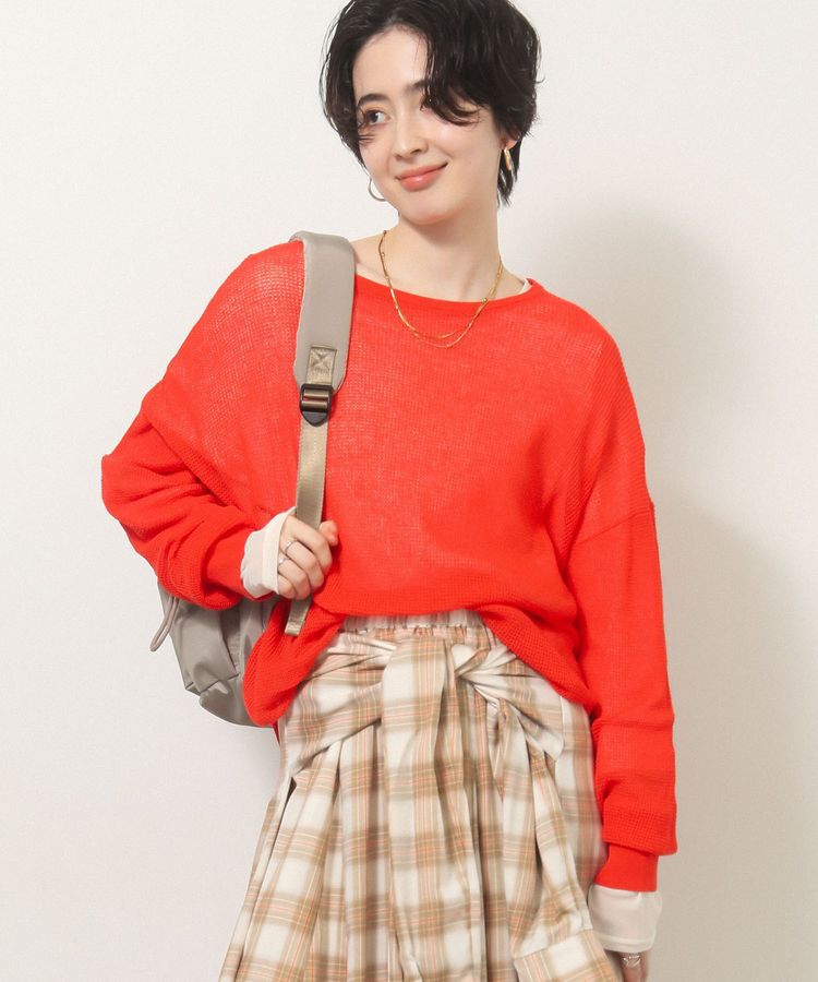 Green Parks「シアーニットプルオーバー」|ニット・セーター|Orange