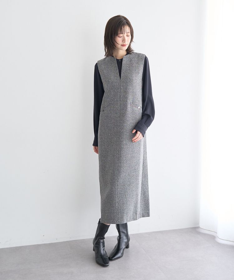 YECCA VECCA「キーネックジャンスカ」|ジャンパースカート|