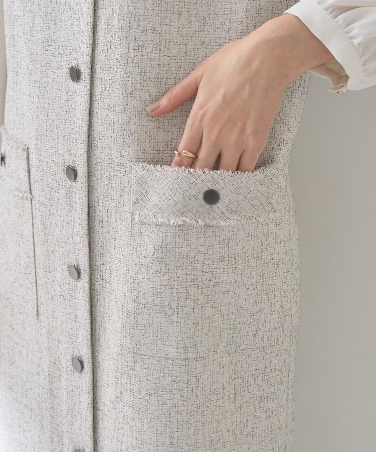 YECCA VECCA「ツイードジレジャンスカ」|ジャンパースカート|