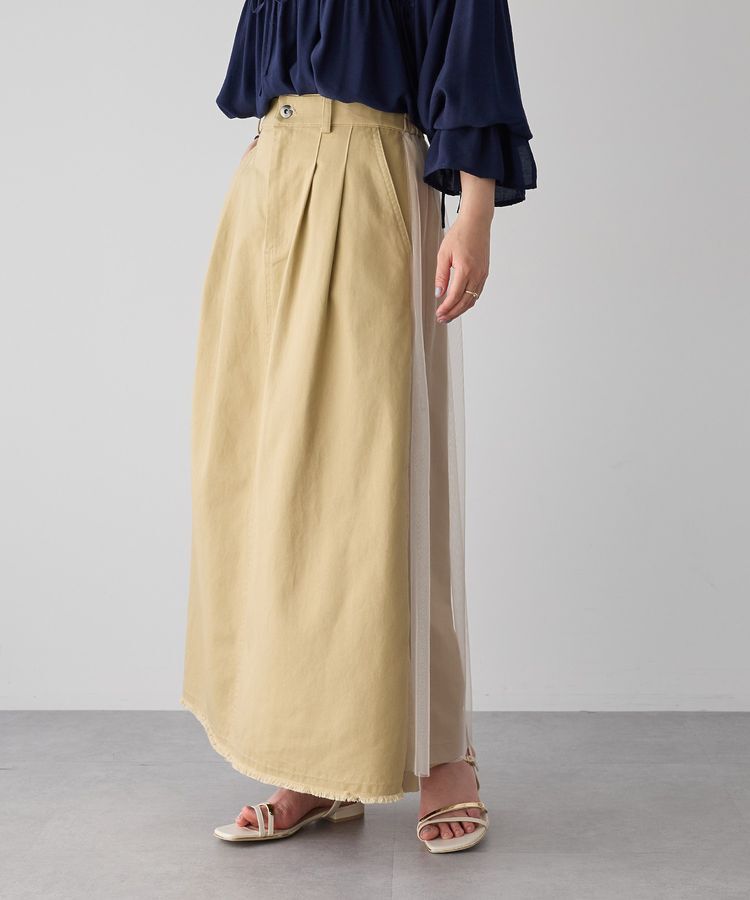 Editt by YECCA VECCA「異素材MIXロングスカート」|スカート|