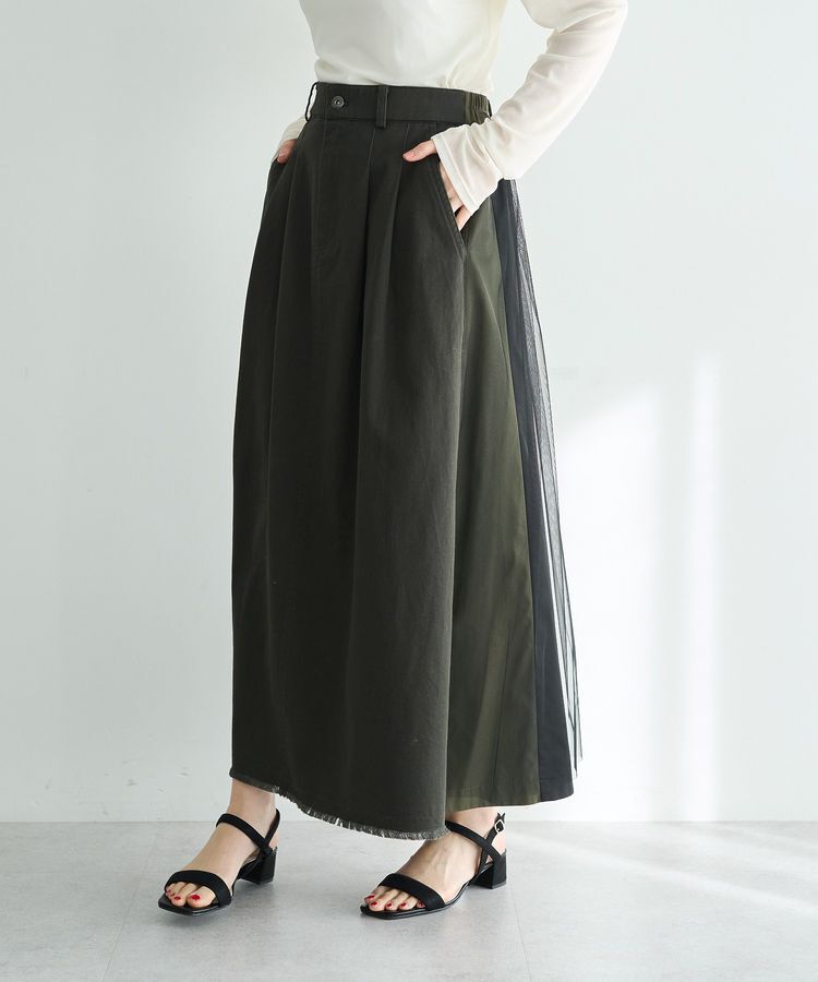 Editt by YECCA VECCA「異素材MIXロングスカート」|スカート|
