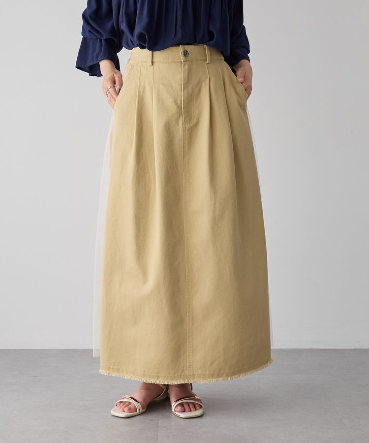 Editt by YECCA VECCA「異素材MIXロングスカート」|スカート|