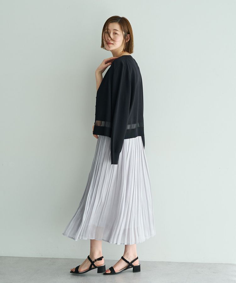 YECCA VECCA「シャイニーサテンプリーツスカート」|スカート|