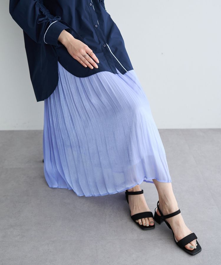 YECCA VECCA「シャイニーサテンプリーツスカート」|スカート|