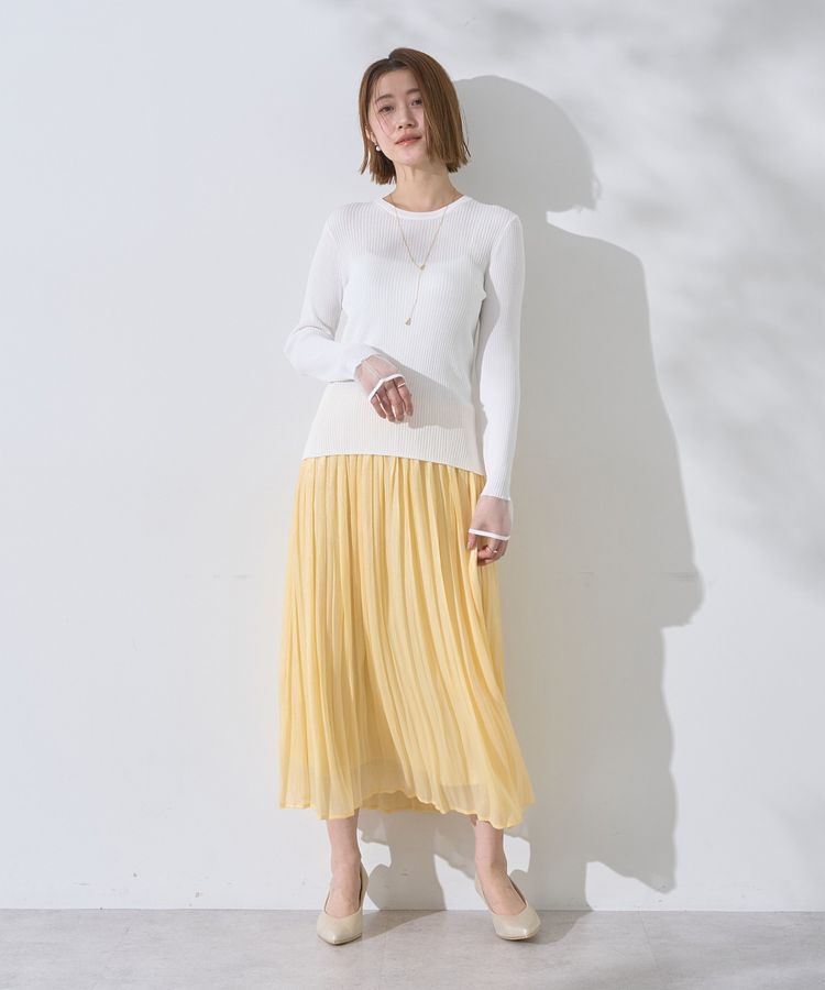 YECCA VECCA「シャイニーサテンプリーツスカート」|スカート|