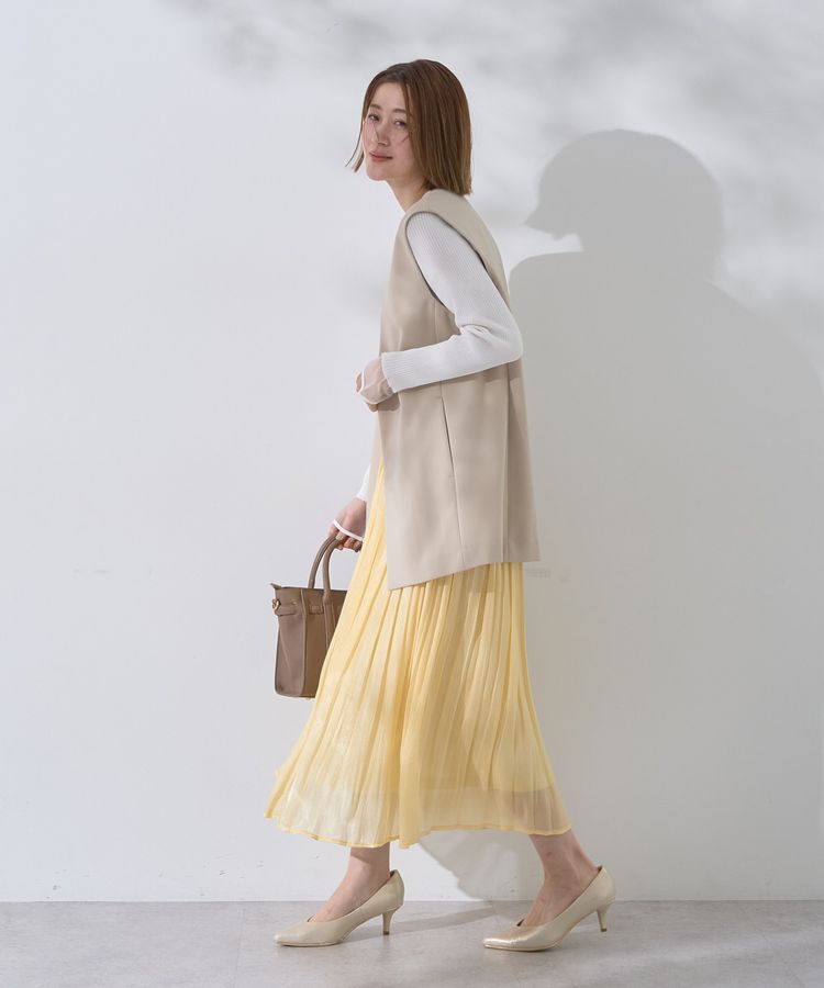 YECCA VECCA「シャイニーサテンプリーツスカート」|スカート|