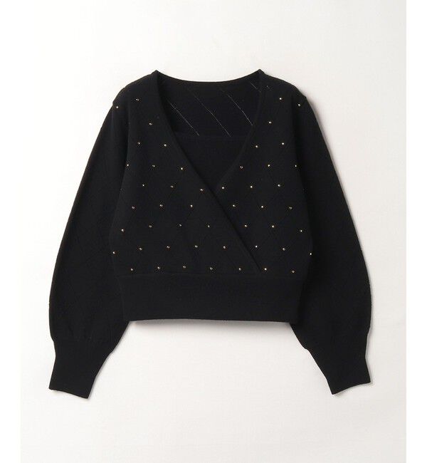 LOULOU WILLOUGHBY「【LOULOU WILLOUGHBY】レイヤードカシュクールプルオーバー」|ニット・セーター|ブラック