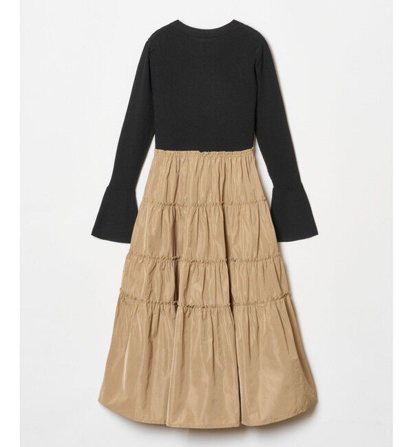 LOULOU WILLOUGHBY「【LOULOU WILLOUGHBY】タフタティアードニットワンピース」|ワンピース|