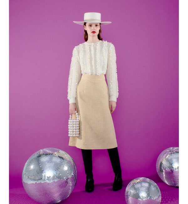 LOULOU WILLOUGHBY「【LOULOU WILLOUGHBY】スパークルジャガードスカート」|台形|