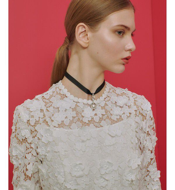 LOULOU WILLOUGHBY「【LOULOU WILLOUGHBY】ケミカルフラワーレースワンピース」|ワンピース|