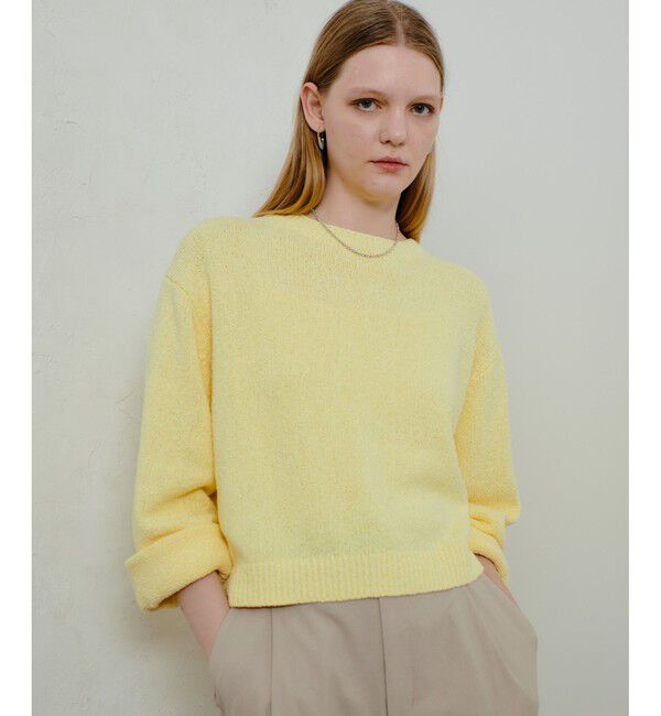 allureville「エアリーループバックスリットプルオーバー」|ニット・セーター|イエロー