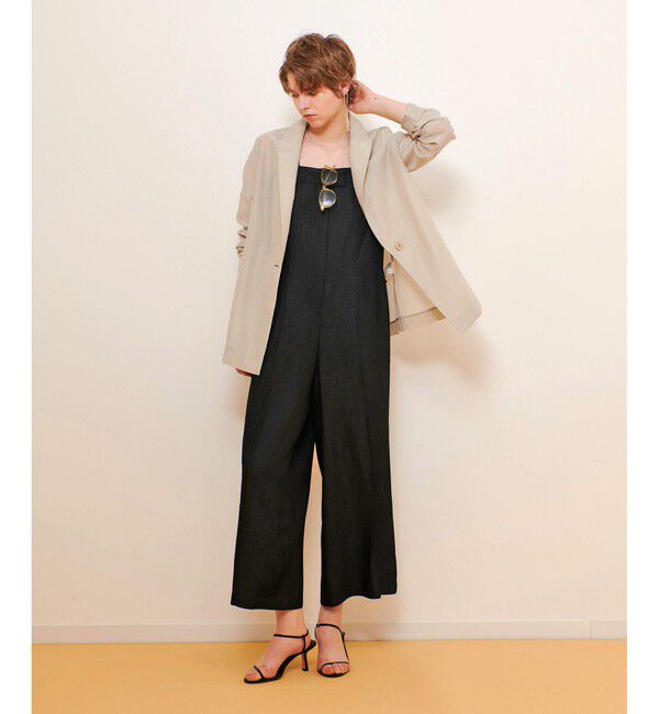 allureville「セルリアデニムサロペットパンツ」|オールインワン|ブラック