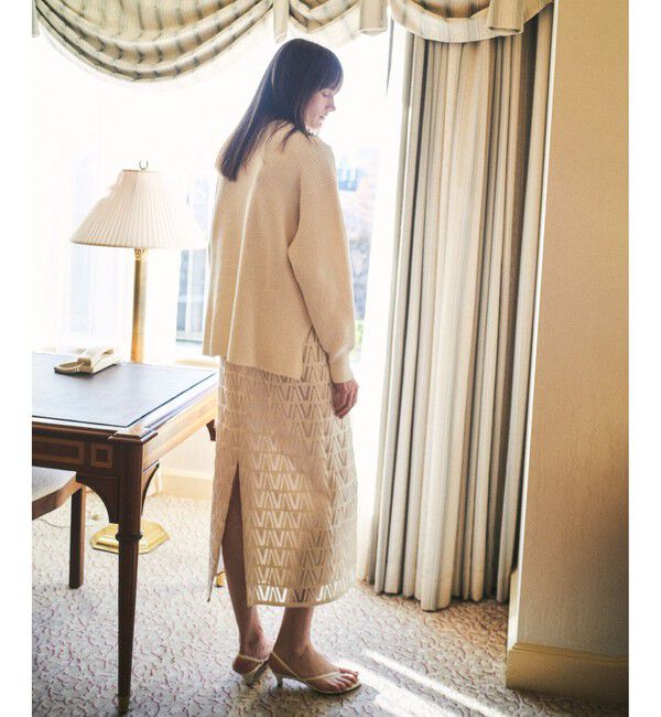 allureville「クロッシェ風レーススカート」|スカート|ホワイト